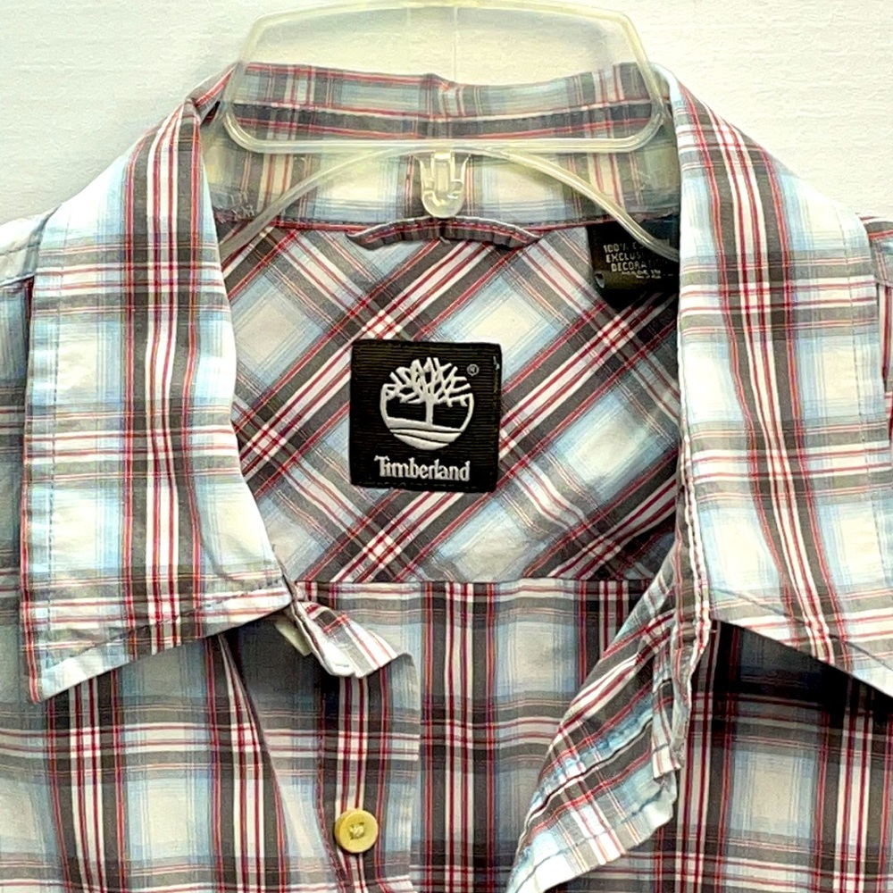 Men's Large Timberland Casual Short Sleeve Button Down Shirt - Picture 2 of 5